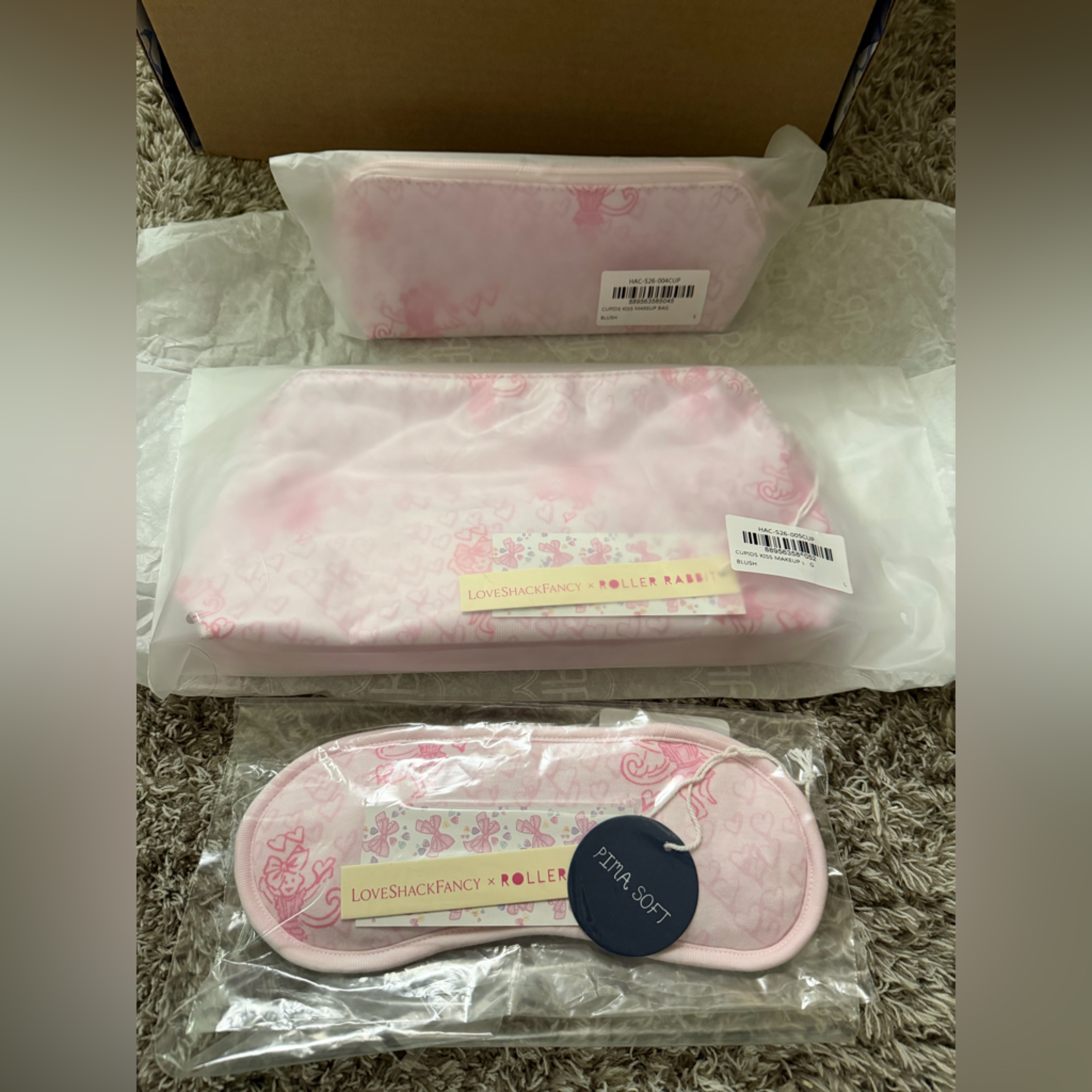Rr X Lsf Limited Bundle Cupid's Kiss Makeup Bag Blush Size L And S, And Eye Mask